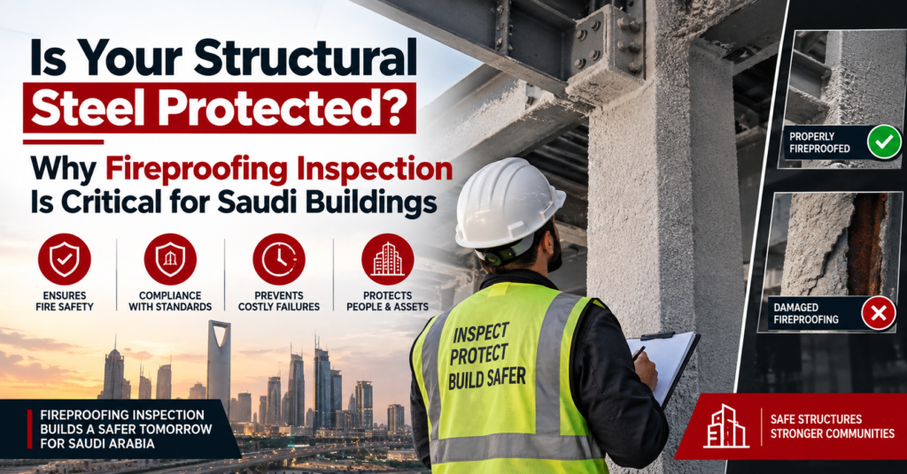 Structural steel fireproofing inspection in Saudi Arabia