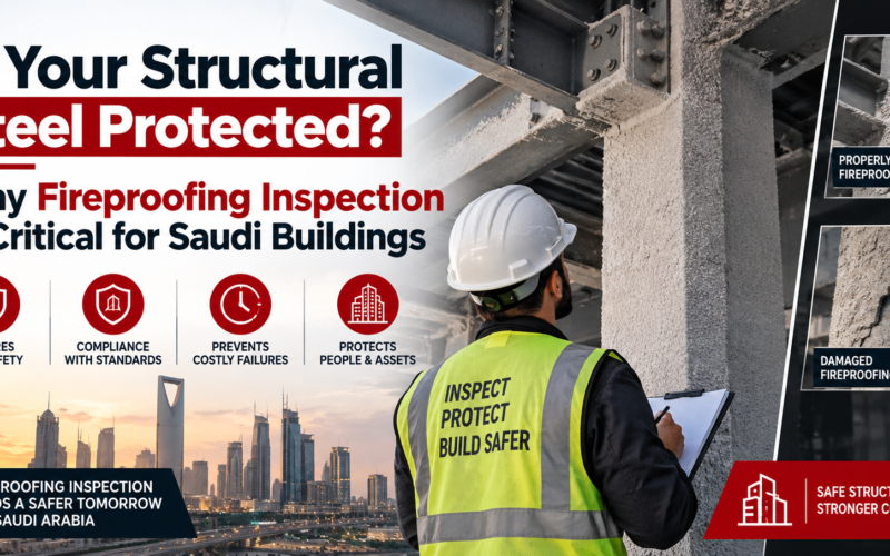 Structural steel fireproofing inspection in Saudi Arabia